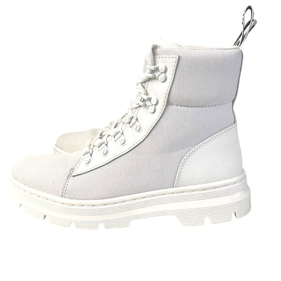 Dr. Martens AirWair Combs Platform Combat Boots White 9 US Lug Sole Lace Up - Picture 4 of 11